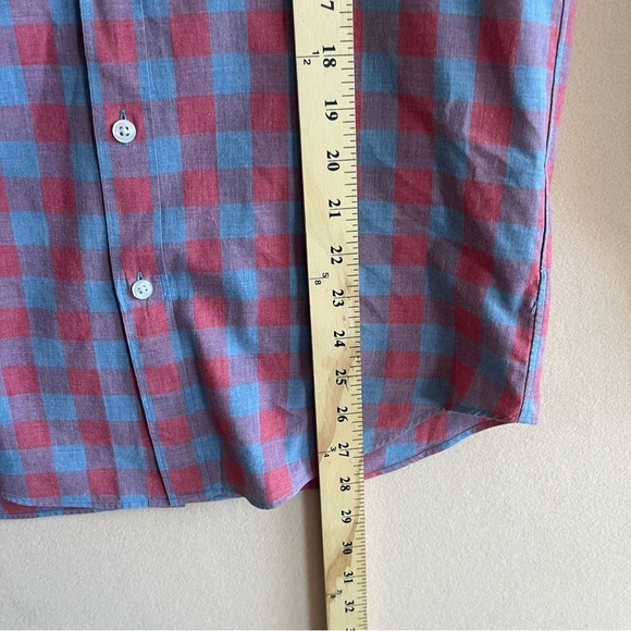 JCrew Men’s Casual Button Down Red and Blue Check Shirt Slim Fit size Small - Picture 10 of 12